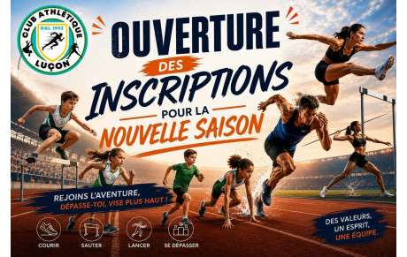 📢 Les inscriptions pour la saison prochaine sont dès à présent ouvertes !